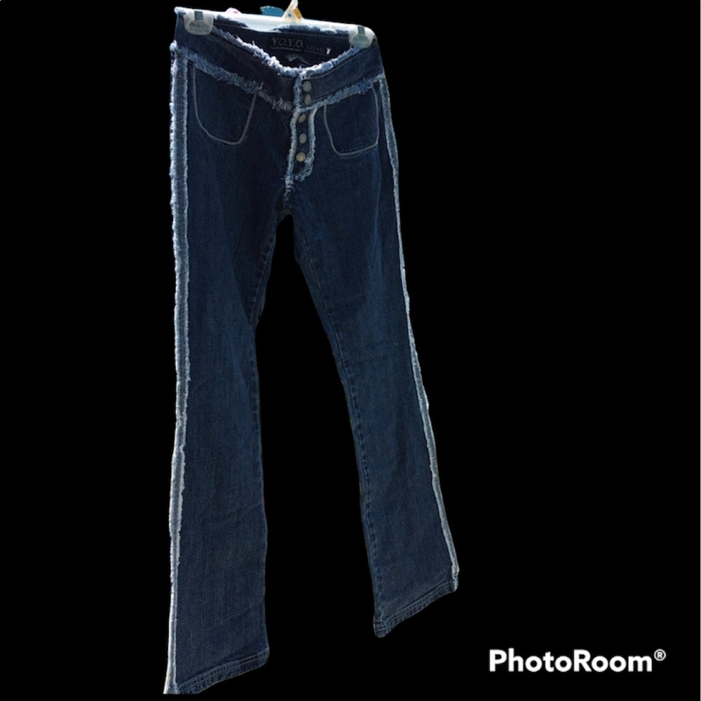 90s y2k Blue denim flare pants